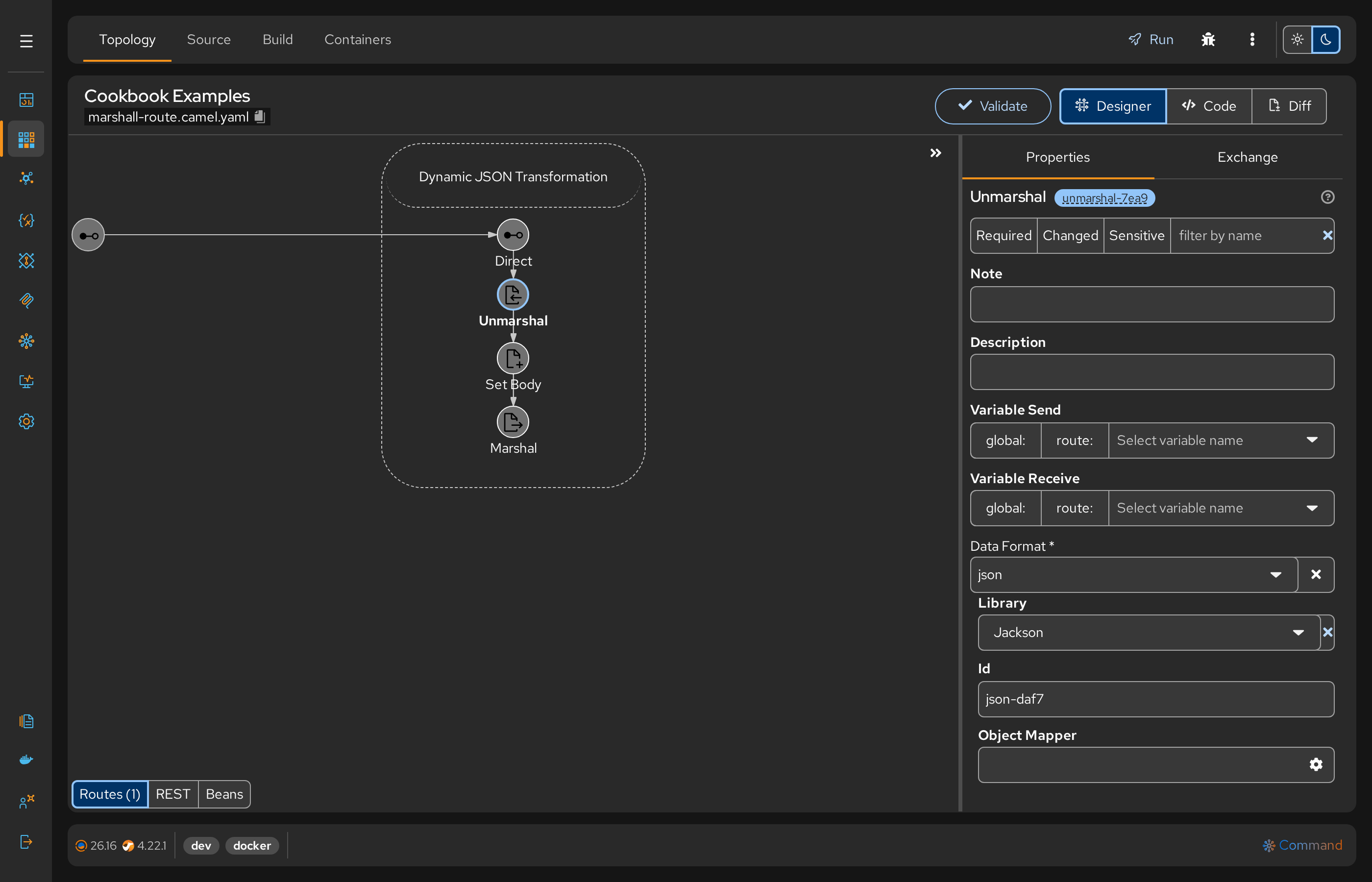 Unmarshal step with the Jackson JSON data format