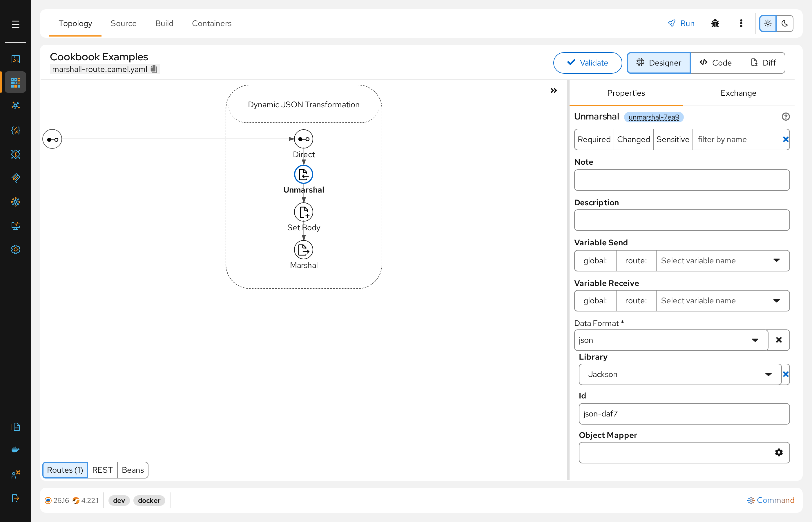 Unmarshal step with the Jackson JSON data format